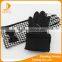 high quality ladies Houndstooth fabric and mirco velvet touch screen gloves with bow