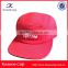 custom red embroidery wide cap plate 5 panel adjustable camp hat nylon