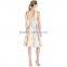 top trendy brilliant women dress chiffon sleeveless round neck backless layered A-line above knee mini casual dress