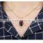 wholesale fashion jewelry 18k gold plated glass stone pendant with ruby