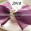 Purple Chiffon Ribbon Rhinestone Hair Bows French clip Hair clip