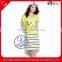 Custom wholesale yarn dyed cotton girls casual dresses with printing