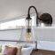 110-130V Retro Upside-down Wine Glass Style LED Wall Light With Lampshade