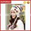 V-310 Stylish pom pom slouchy winter knitting women top beanie hat cute knit earflap