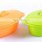 Factory price oval shape silicone kids meal box for wholesales