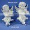 Bisque CERAMIC ANGELS-unpaint porcelain angel with star