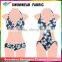 original design latest flower print ladies top bikini fabric