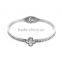 Women Fashion Stainless Steel Lucky Clover Crystal Bangles for Best Gifts
