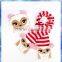 100% cotton owl knit baby hat and scarf with cute pom pom