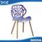 Hot selling plastic chair wood legs durable office chair