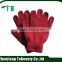 red plain acrylic knitted magic glove