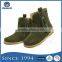 Wholesale warm dark green rubber durable sole girls suede leather boot