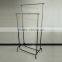 Double Adjustable Garment Display Chrome Rack Telescopic Stand Clothes Drying Black Rail Manufacturer