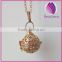 Hot-selling gold color Essential oil diffuser necklace with rhinestone for women