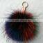 bag accessories - mixed color fluffy raccoon fur balls keychain
