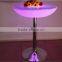 stainless steel base glass top Led Light Cocktail Table