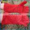 BSSAFETY A/B grade COW SPLIT LEATHER long red welding gloves