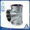 3/4"galvanized/black color cast iron pipe fitting equal tee
