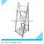 White Folding Wooden Flower Pot Shelf With 3 Floors