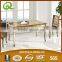 TH362 New modern stainless steel base marble top dining table set