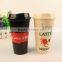 Custom Printing Reusable Starbucks Plastic Coffee Cup with Lid