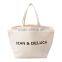 Organic Cotton Customized Logo Large Capacity Canvas Shopping Tote Bag