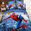 3 d children cartoon bedding cotton twill Superhero spider-man reactive printed flat sheet/bed sheet