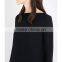 Wholesale Women Apparel Black Boat Neck Long Sleeves Chiffon Cuffs Wool-blend Blouse(DQE0203T)