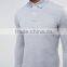 New Custom Long Sleeve Button Placket Grey Men's 100% Cotton Pique Plus Size Slim Fit Fashion Polo Shirt