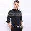 High-quality black mandarin collar slim fit men shirt 2016
