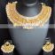 GOLD PLATED TEMPLE DESIGN BROAD necklace RAMLEELA EARRING set