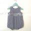 Chinese Supplier Wholesale Newborn Baby Handmade Infant Girls Gingham Design Bodysuit Toddler Sleeveless Cotton Romper