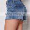 On-trend Blue Mid Rise Cutoff Denim mountain bike sweat shorts for girls