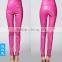 wholesale plain womens tight pants/sexy faux leather high waist leggings stretch PU pants laides skinny trousers