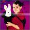 15 Inch Plush Soft Magician White Rabbit In Hat Hand Puppet