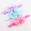 Aliepress Chiffon striped bow with European hot 13 color spot children headdress
