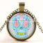 XP-TGN-S-128 Latest Silver Vintage Meaningful Pendant Skull Dome Cabochon Necklace For Gift
