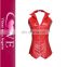 Plus Size Women Sexy Under Bustier Hot Red Pu Leather Corset