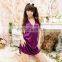 Top quality Sexy Babydoll Ladies Purple Silk Satin Lingerie