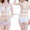 Front button young girl underwear set sexy deep V-neck push up women plus size bra set hollow out lingerie sets