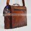 Real Leather Vintage Brown bag Handmade Laptop Bag Satchel Sling Messenger Bag From India