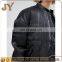 Women Apparel 2017 Black Padded Cotton Satin Bomber Jackets with Baseball Collar JYABF006