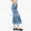 2017 High Rise Wide Leg High-waisted Customized Women Ladies Girl Cotton Denim jeans From China factory