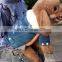 Pet dog Cat Clothes turn-down collar puppy English alphabet cowboy Denim coat