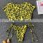 Neon Bikini Thong Leopard Micro Swimsuit Women High Leg Cut Swimwear Bandage Swimming Suit Strappy Biquini Leopard Bikinis 2019