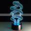 3D LED Night Lamp Hot Sale ABS Touch Base Abstract Spiral Bulb Lamp LED Night Light Table Illusion Decorative Lamp