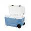65L Cooling Food Ice Beer Cooler Box PU Foam Camping Sport Travel Insulated Waterproof 100 Cans OEM Plastic Cooler With Wheels
