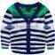 Computer knitted Stripes Cardigan Boys design Sweater with bottons