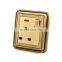 Type 86 UK/EU Standard Pop Socket Double Phone Wall Socket Copper Wire Drawing Panel Sockets And Switches Electrical 16A