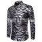2021 Fashion New men's zebra striped print shirt long sleeves hot stamping men's shirt